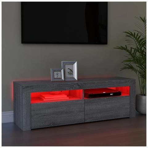Mobile Porta TV con Luci LED Grigio Sonoma 120x35x40 cmcm - Foto 2