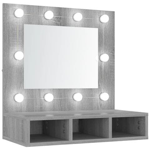 Mobile A Specchio Con Led Grigio Sonoma 60x31,5x62 Cm - Foto 1