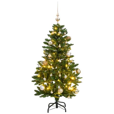 Albero Natale Incernierato Con 150 Led E Palline 120 Cm - Foto 1