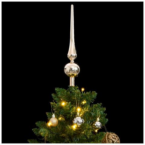 Albero Natale Incernierato Con 150 Led E Palline 120 Cm - Foto 2