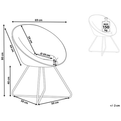 Sedia Da Salotto Velluto Azzurro Floby Ii - Foto 2