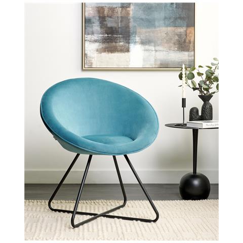 Sedia Da Salotto Velluto Azzurro Floby Ii - Foto 1