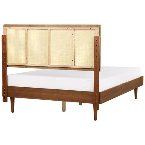 Letto Con Led Rattan Auray 140 X 200 Cm Marrone - Foto 15