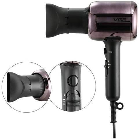 Trade Shop - Asciugacapelli Phon Professionale A Ioni Negativi 2 Velocita' Salone 2000w V-418 - Foto 1