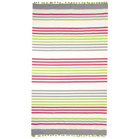 Telo Mare Fouta Per Spiaggia Fantasia Rigata Multicolore Leopard Pesci Fouta Kenya Fucsia-grigio - Foto 1