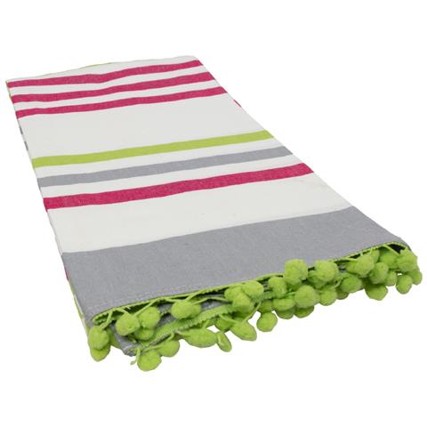 Telo Mare Fouta Per Spiaggia Fantasia Rigata Multicolore Leopard Pesci Fouta Kenya Fucsia-grigio - Foto 5