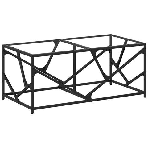 Tavolini Con Piano Vetro Trasparente 2 Pz 98,5x50x41cm Acciaio - Foto 2