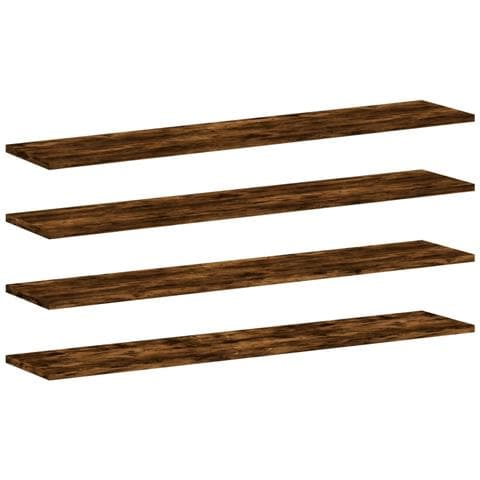 Mensole Parete 4pz Rovere Fumo 100x20x1,5 Cm Legno Multistrato - Foto 1