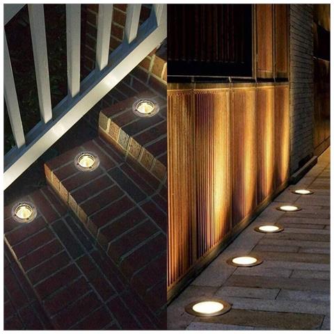 Faretto Segnapassi Da Terra Calpestabile Led Luce Calda 3 Watt Giardino Ip67 - Foto 7