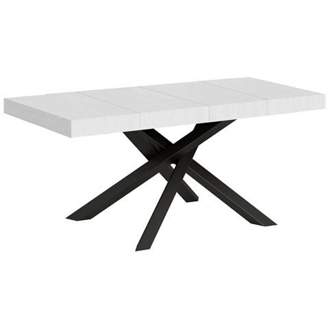 Tavolo Allungabile 90x140/244 Cm Volantis Premium Bianco Frassino Telaio Antracite - Foto 1