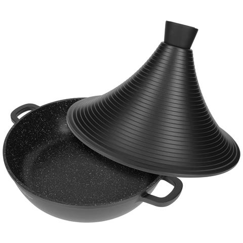 Pentola 28 Cm Rivestimento In Marmo Con Manici Soft-touch, Nero - Foto 5