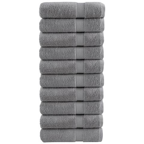 Asciugamani per Sauna SOLUND 10 pz Grigi 50x100 cm 600gsm - Foto 1