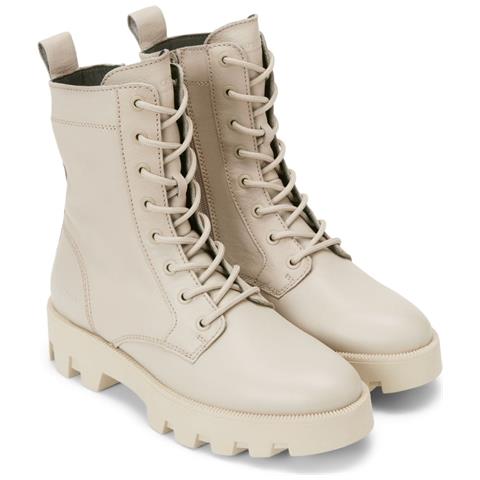 Light Taupe Casual Closed Booties Stivaletti Pelle Scarpe Donna Beige Eu 41, 207-16276301-105 716 - Foto 2
