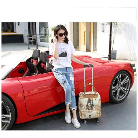 Borsa Da Viaggio Con Trolley Compatibile Con It, Borsa Da Viaggio Leggera Con Ruote Multidirezionali E Design Impermeabile  S Grande Torre Di Ferro - Foto 5