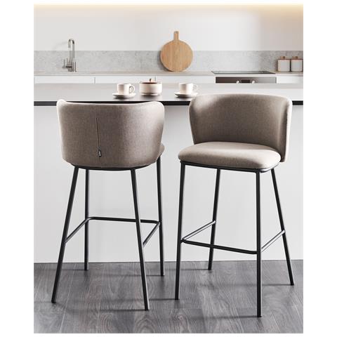 Set Di 2 Sedie Alte Mina Tortora - Foto 1