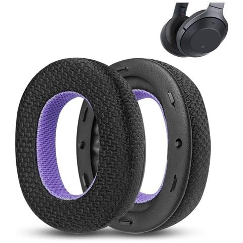 Cuscinetti Auricolari Sostitutivi Per Cuffie Sony Wh-1000xm2 - Nero/viola Mesh - Foto 3