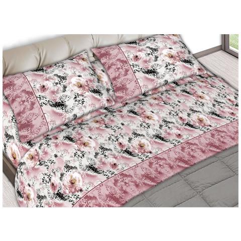 Completo Lenzuola Letto 100% Cotone Made Italy Disegno Animalier Cn Matrimoniale Rosa - Foto 1
