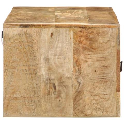Mobile Tv A Parete 100x32x25 Cm Legno Grezzo Massello Di Mango - Foto 3