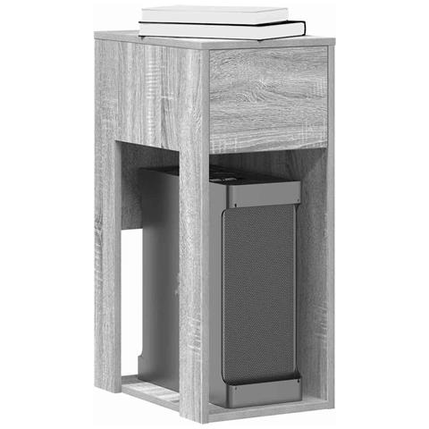 Supporto A Torre Per Computer Con Cassetto Grigio 30x44x74 Cm - Foto 1