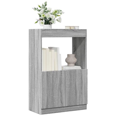 Credenza Grigio Sonoma 63x33x100 Cm In Truciolato - Foto 1