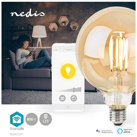 Smartlife Wi-fi Led 7w 806lm E27 Lampadina A Forma Di Globo, Bianco - Foto 5