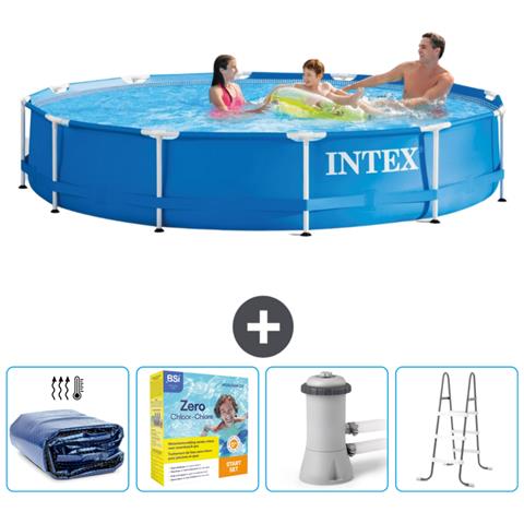 Piscina Fuori Terra - In Giro - 366x366x76 Cm - Blu - Include Accessori Coordinati Cb13 - Foto 1