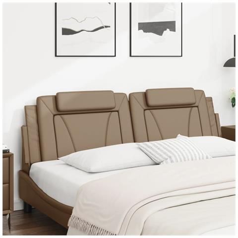 Lusso Casadino -  Cuscino Testiera Viana Cappuccino 180 Cm In Similpelle - Foto 2