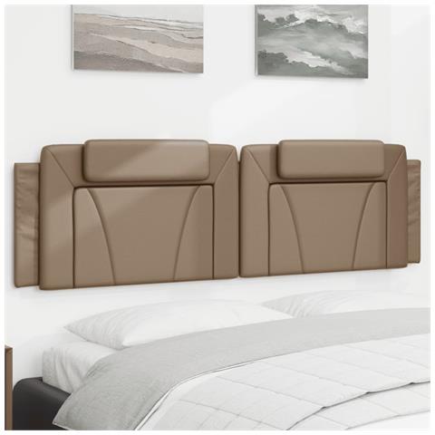 Lusso Casadino -  Cuscino Testiera Viana Cappuccino 180 Cm In Similpelle - Foto 8