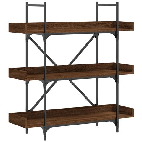 Lusso Casadino - Libreria 3ripiani Rovere Marrone 100x33x108,5 Legno Multistrato - Foto 1