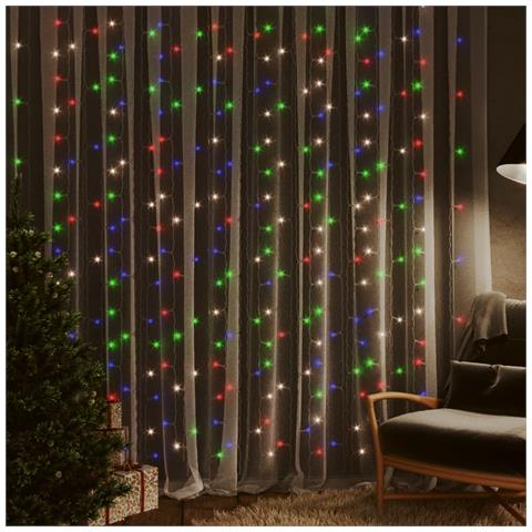Lusso Casadino - Tenda Luci A Ghiaccioli 3x3m 300 Led Colorati 8 Funzioni - Foto 6