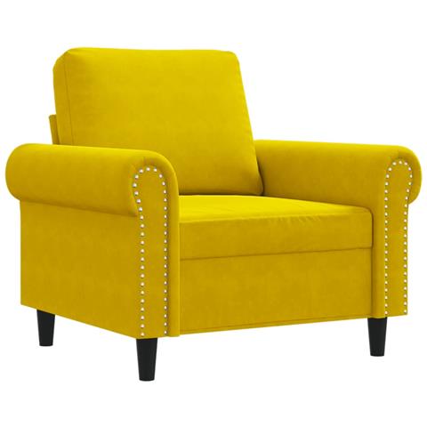 Lusso Casadino -  Poltrona Giallo 60 Cm Velluto - Foto 1