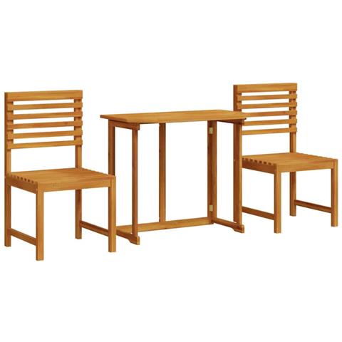 Set Bistro da Giardino 3 Pezzi in Legno Massello di Acacia di - Foto 1