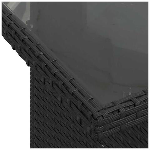 Set Divani Giardino  6 Pezzi con Cuscini Nero Poly Rattan, Divano Giardino 2 Posti  con Ripostiglio e Cuscini Nero Poly Rattan - Foto 9