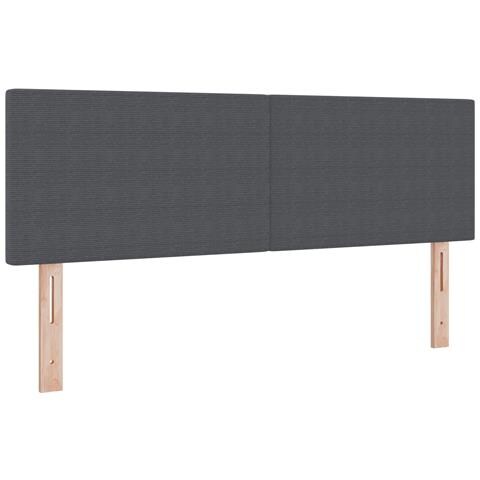 Testiera Design Semplice Grigio Scuro 140 cm in Tessuto Corduroy - Foto 1