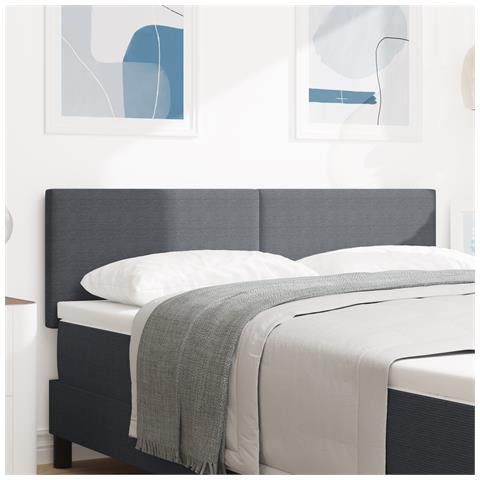 Testiera Design Semplice Grigio Scuro 140 cm in Tessuto Corduroy - Foto 2