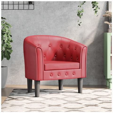 Poltrona a Pozzetto Rosso Vino in Similpelle - Foto 2