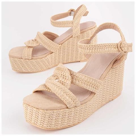 Montevita Sandalo Con Zeppa Esparto Salia11 Beige . - Foto 1