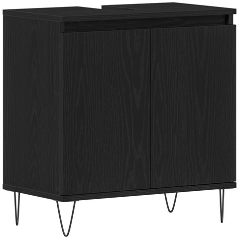 Cabinet da bagno Nero Rovere 58x33x60 cm Legno ingegnerizzato - Foto 1