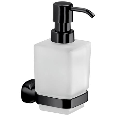 Dosasapone Con Erogatore In Plastica Da Muro In Acciaio Inox E Cromall St80 Gedy Serie Stelvio Nero Opaco - Foto 1