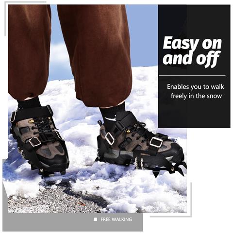 Ramponi Da Ghiaccio Ramponcini Da Scarpe 10 Denti Regolabili Per Neve Trekking - Foto 2