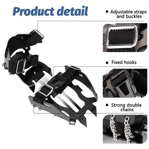 Ramponi Da Ghiaccio Ramponcini Da Scarpe 10 Denti Regolabili Per Neve Trekking - Foto 5