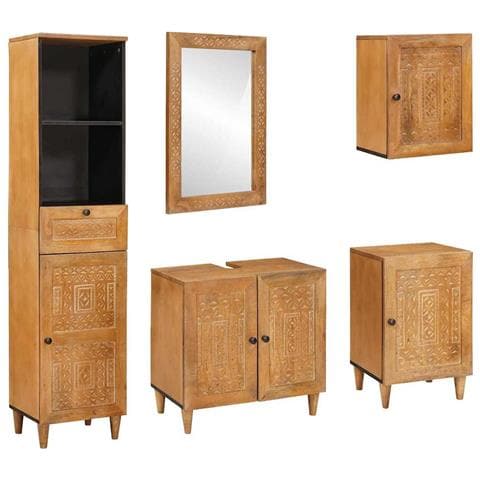 Set di mobili per il bagno 5 pcs Marrone 38 x 33 x 160 cm - Foto 1