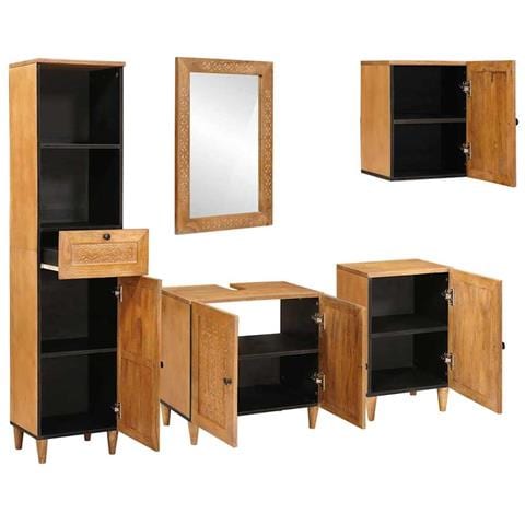 Set di mobili per il bagno 5 pcs Marrone 38 x 33 x 160 cm - Foto 2