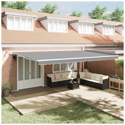 Tenda da Sole con Bianco 6 × 3,5 m Metallo - Foto 2