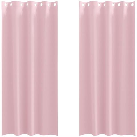 Tende con tende 2 pcs Rosa Baby 225x140cm Poliestere - Foto 1
