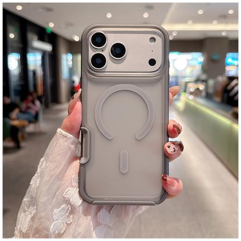 Custodia Magnetica Effetto Pelle Compatibile Con Iphone 17 Pro - Sottile, Traslucida, Ricarica Wireless Magsafe, Antiurto - Foto 2