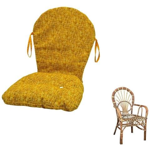 Cuscino Per Poltrona Big Sole In Vimini E Bambù Con Fantasia Color Sena - Foto 1