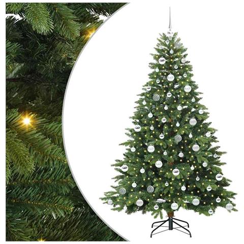 Albero di Natale artificiale con 300 LED Verde 180 cm PE e PVC - Foto 1