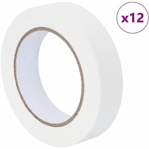 Nastri Adesivi per Pittori 12 pcs Bianco 25mm x 50m Carta - Foto 1