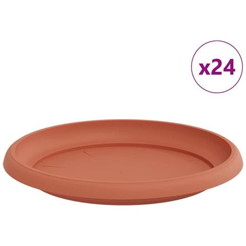 Vassoio Rotondo per Fiori 24 pcs Rosso Mattone Ø 21,5 x 2,5 cm - Foto 1